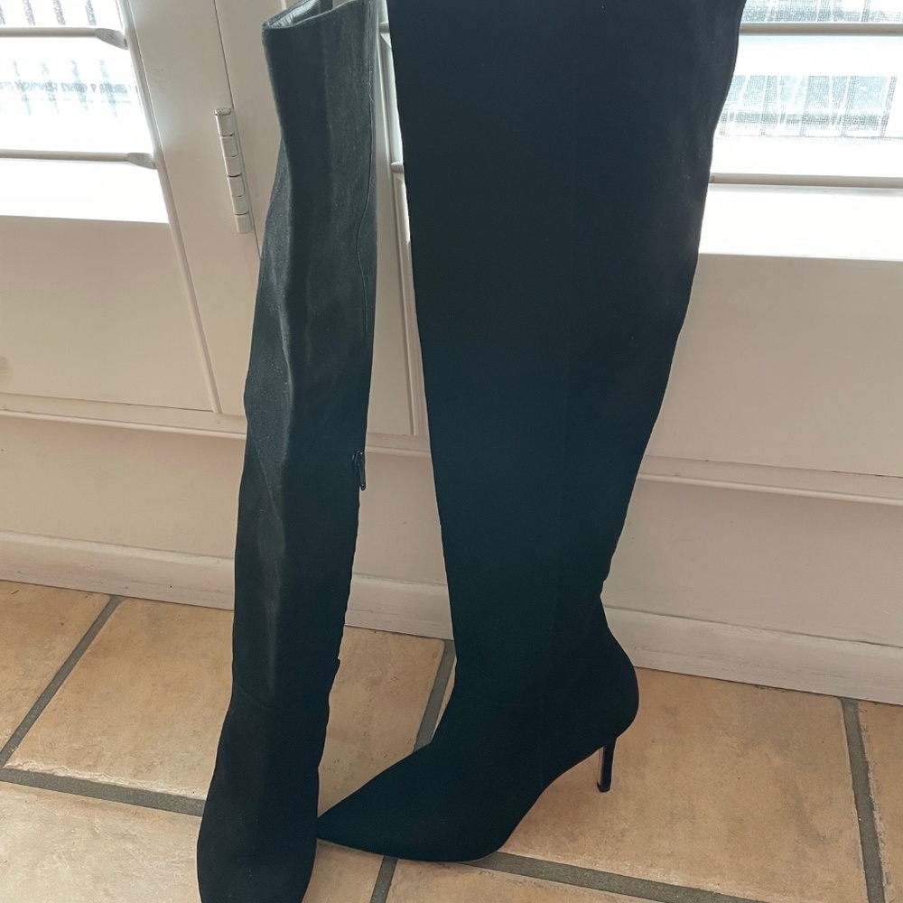 Black Suede over the Knee  Boots